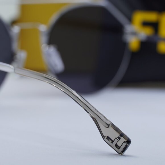Fendi FE40060U 16X FENDI SKY Round Sunglasses - Silver/Blue with FF Pattern - Picture 8 of 9